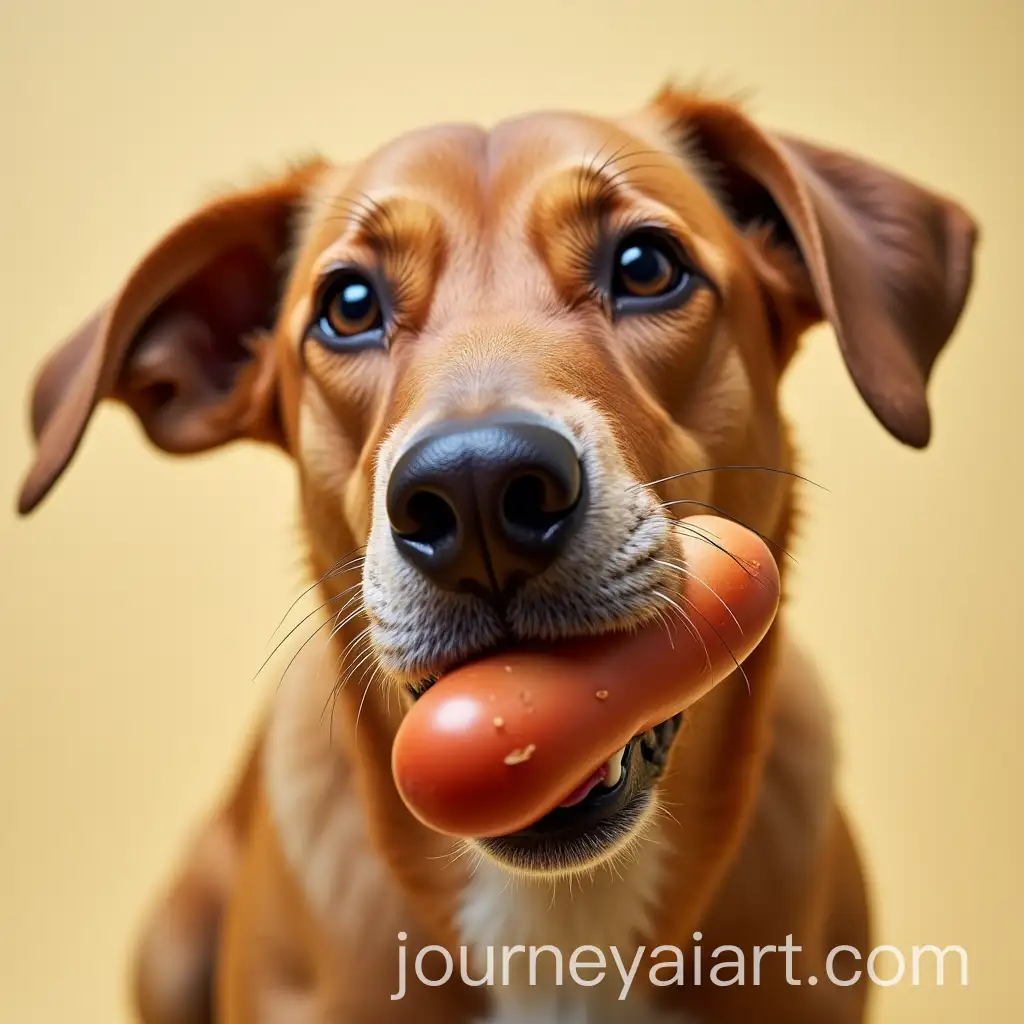Playful-Dog-Enjoying-a-Hotdog-Snack