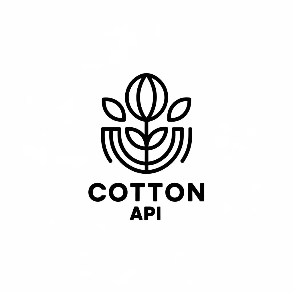 LOGO Design for Cotton API Minimalistic Cotton Symbol with Clean Typography for Internet Industry