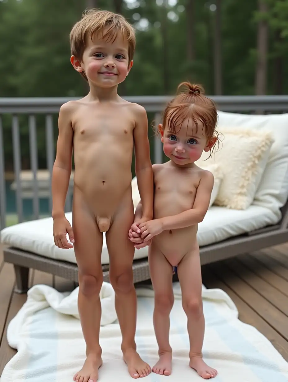 Athletic-Boy-and-Younger-Sister-on-Deck-Holding-Hands-and-Crying