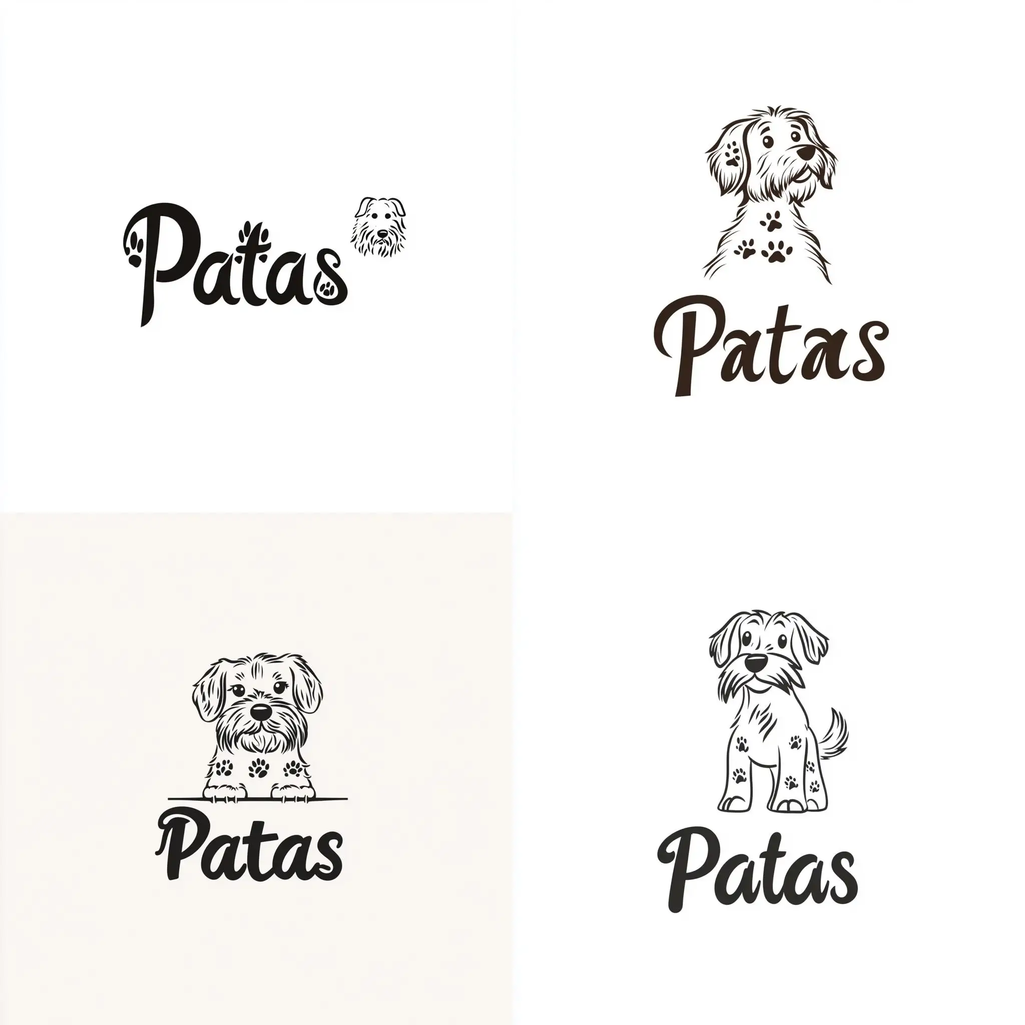 Modern-Dog-Company-Logo-Design-Patas-with-Dog-Prints