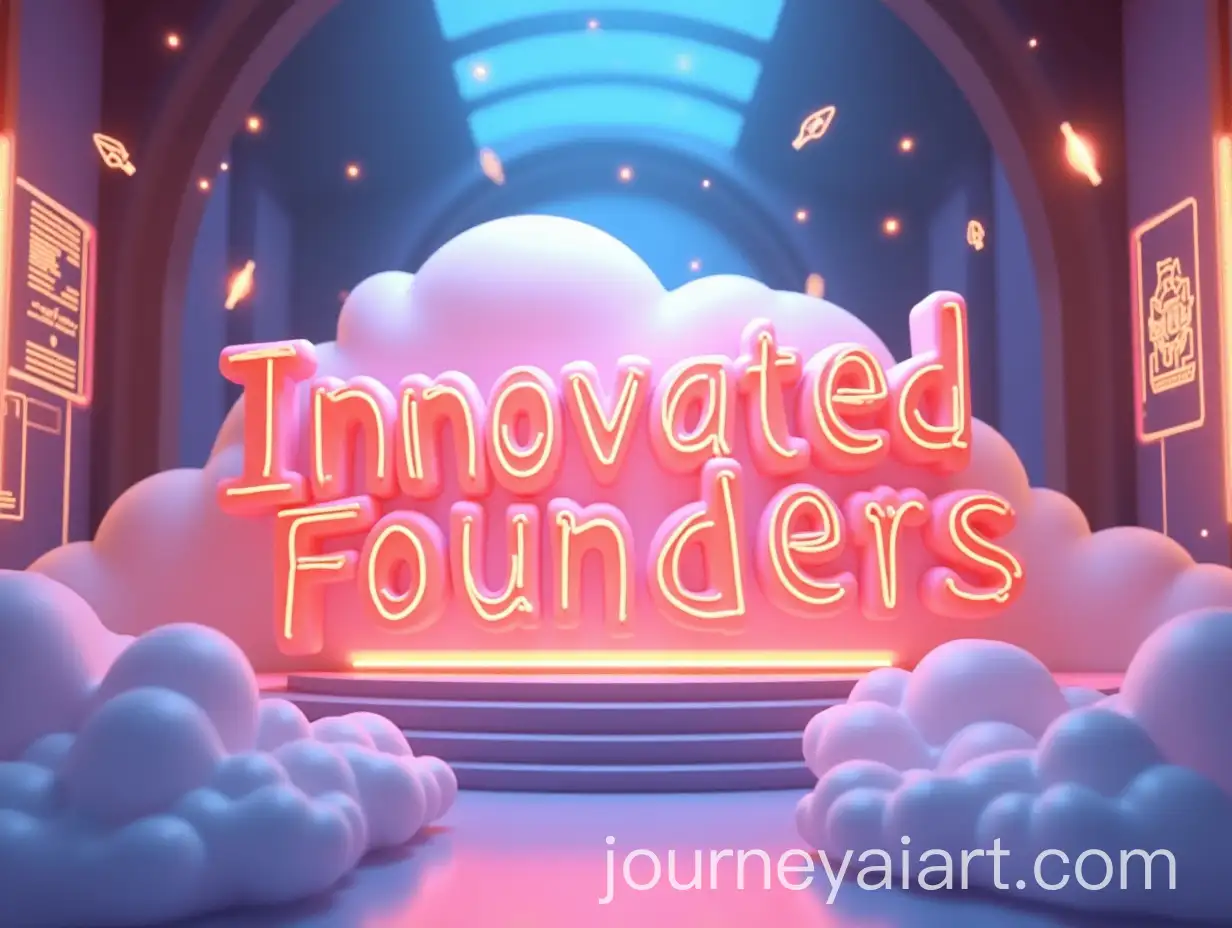 FAI-Image-Prompt-Expansionuturistic-PixarStyle-Innovation-Theater-YouTube-Banner-with-Animated-Founders-Text