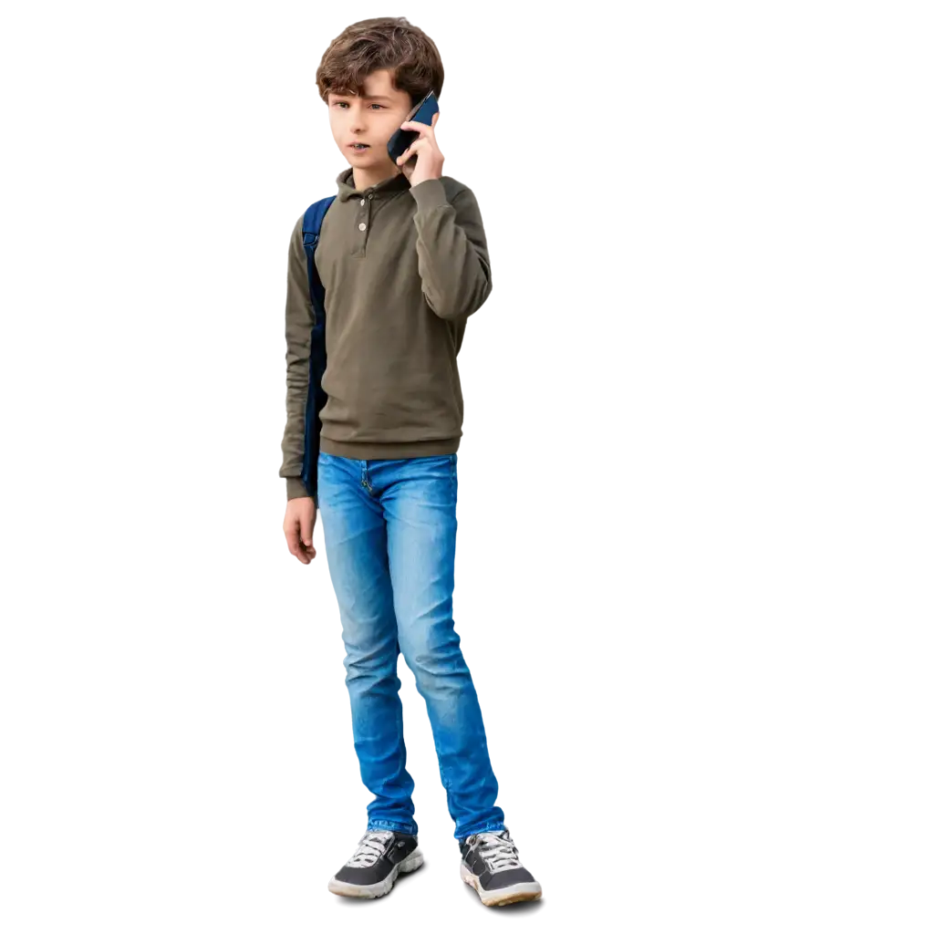 HighQuality-PNG-Image-of-a-Boy-with-Phone-for-Versatile-Applications