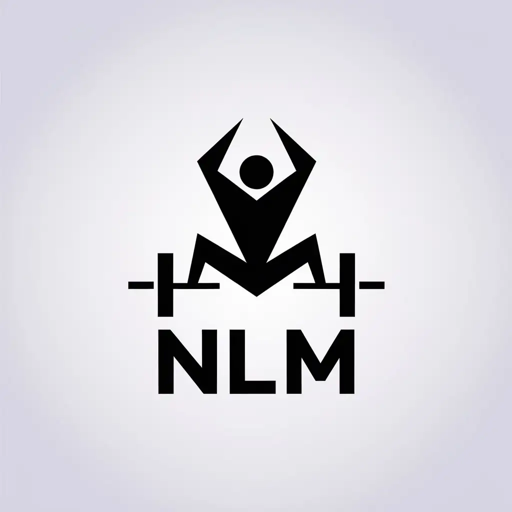 LOGO Design for NLM Black White Minimalistic Vector for Sports Fitness Industry