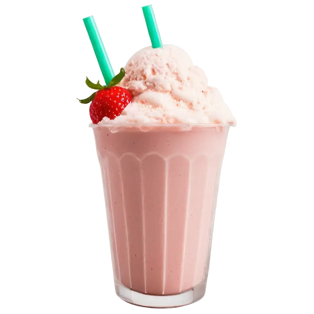 Delicious-Strawberry-Milkshake-with-Ice-Cream-HighQuality-PNG-Image-for-Web-and-Graphic-Use