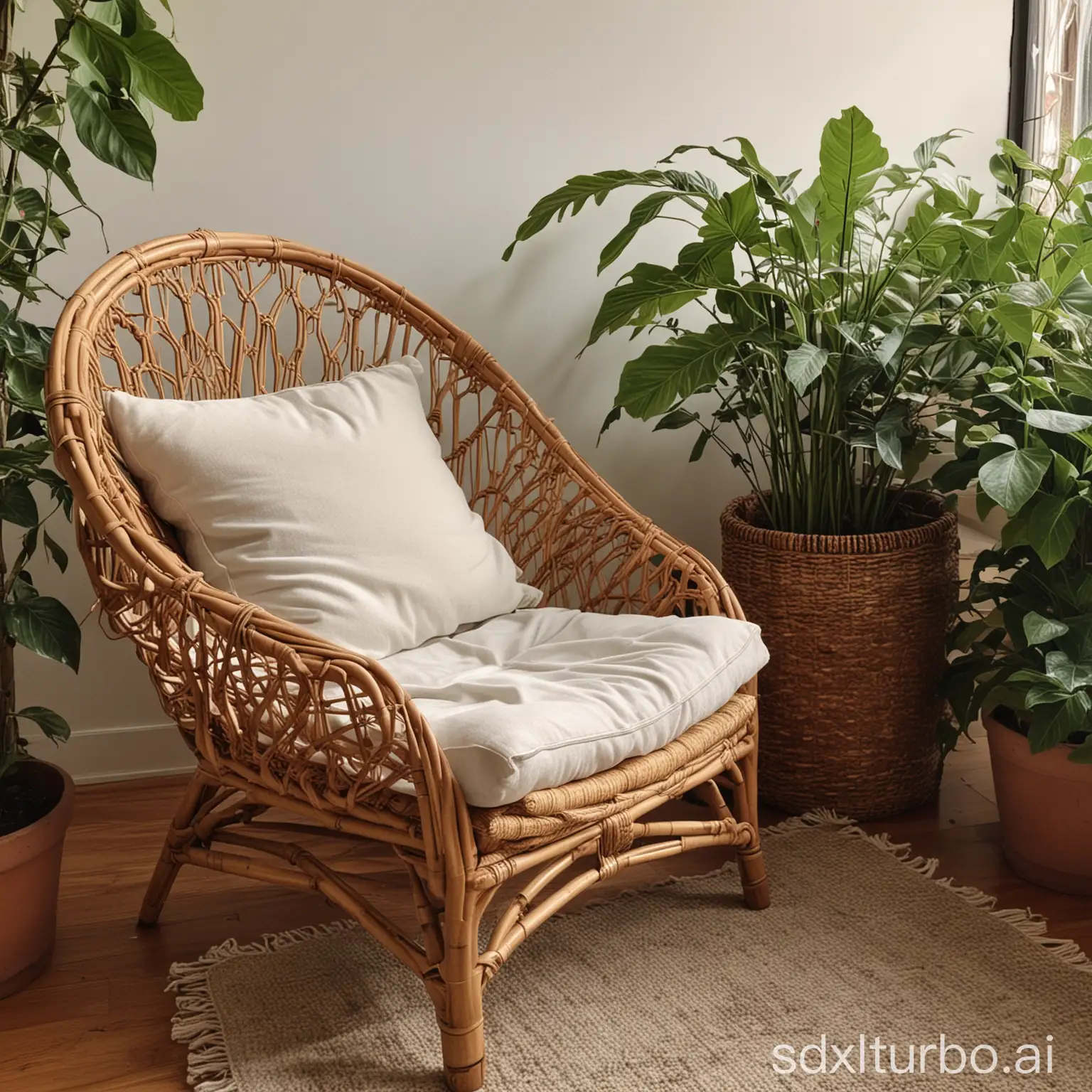 Morning-Arrival-Reflective-Moments-on-a-Rattan-Chair