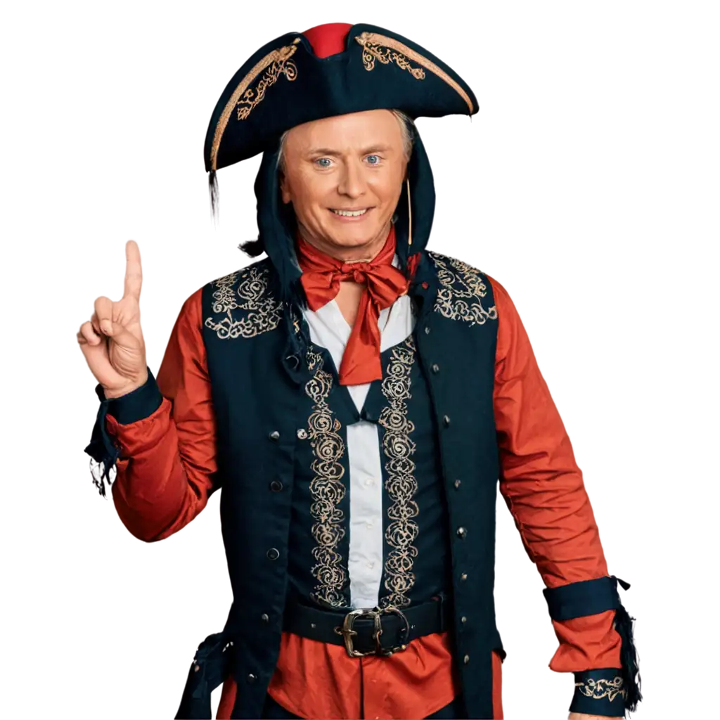 Pat Sajak wearing chaps and pirate hat