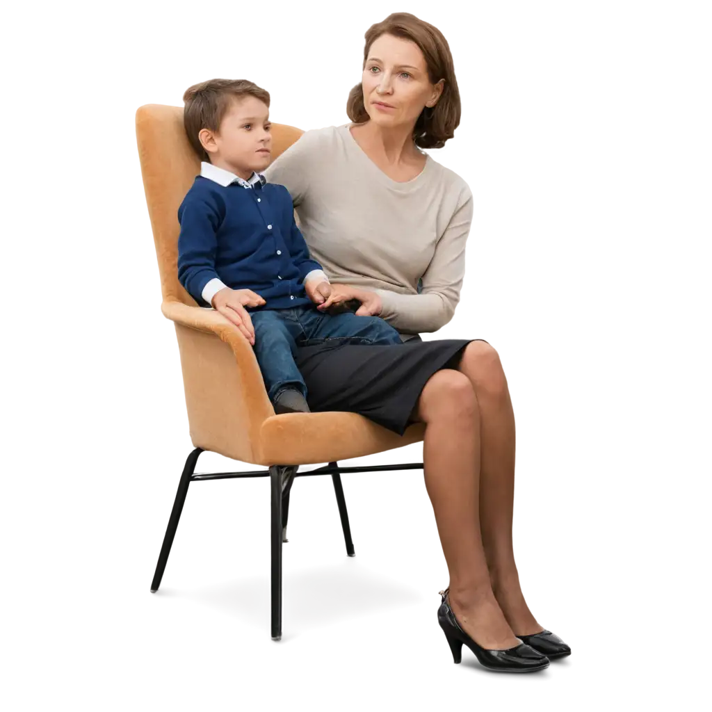 Boy-Sitting-in-Front-of-Mother-HighQuality-PNG-Image-for-Versatile-Use