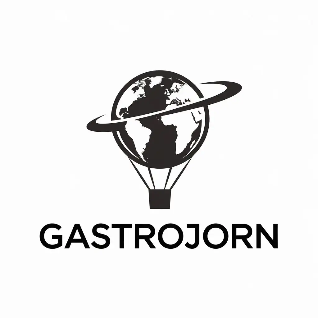 LOGO Design for Gastrojorn Globe or Hot Air Balloon Symbolizing Journey Around the World for Events Industry