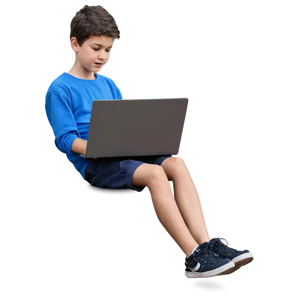 Boy-Hand-Laptop-PNG-Digital-Learning-and-Technology-Concept