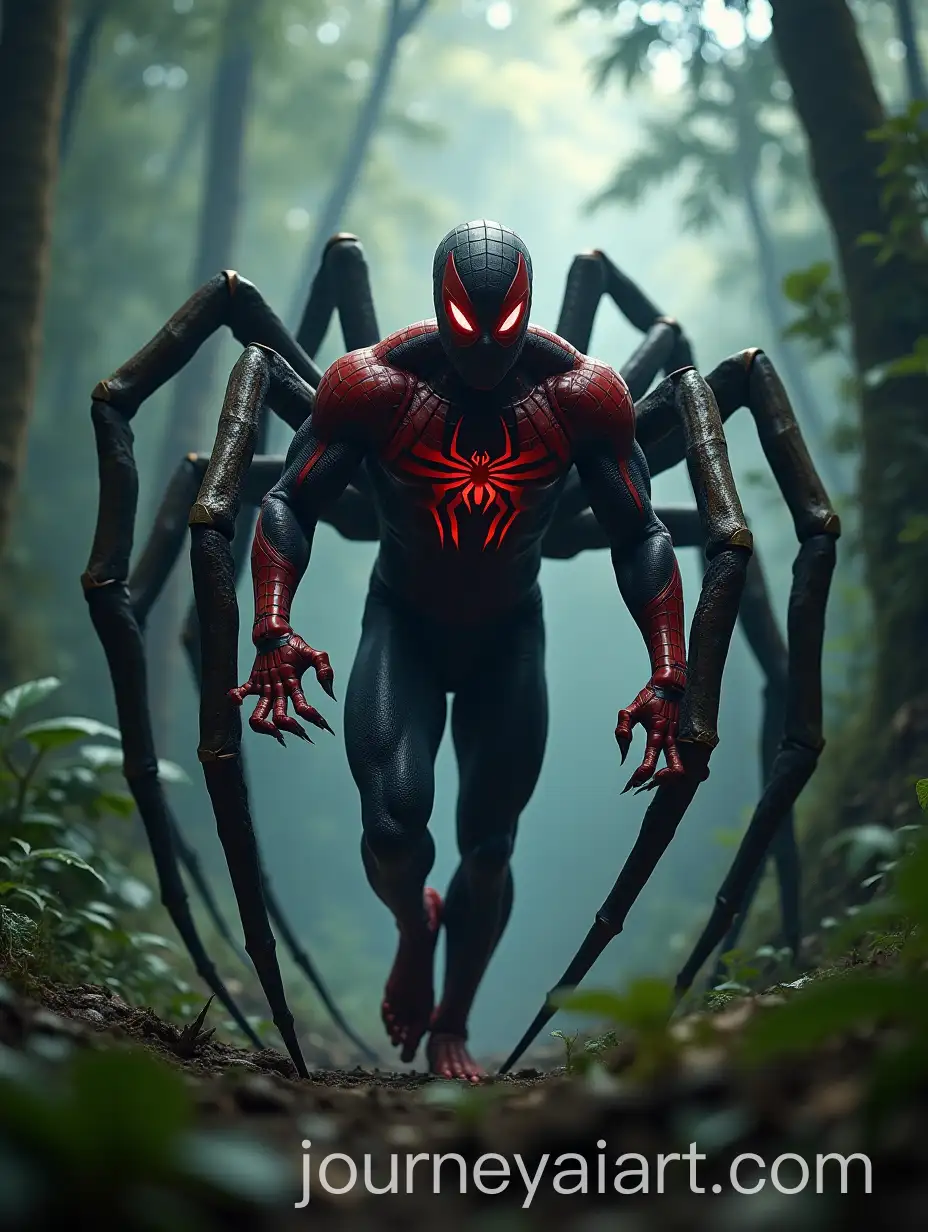 HumanSpider-Hybrid-Creature-Walking-Through-the-Amazon-Rainforest