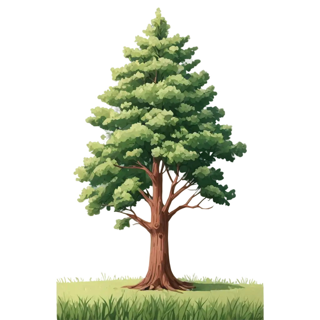 Naive-Style-Digital-Painting-of-a-Tree-in-HighQuality-PNG-Format