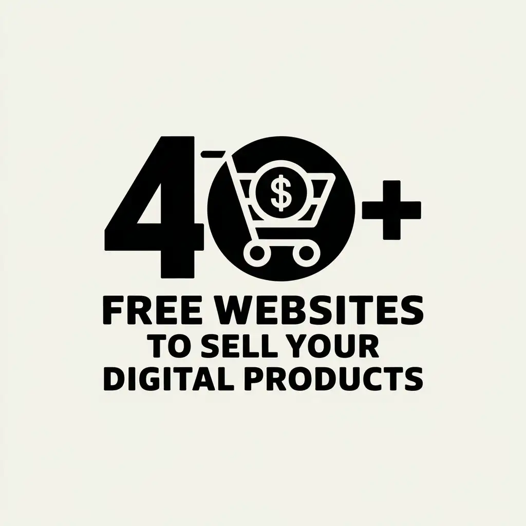 LOGO Design for 40 Free Websites to Sell Your Digital Products Modern and Clear with TextBased Symbol