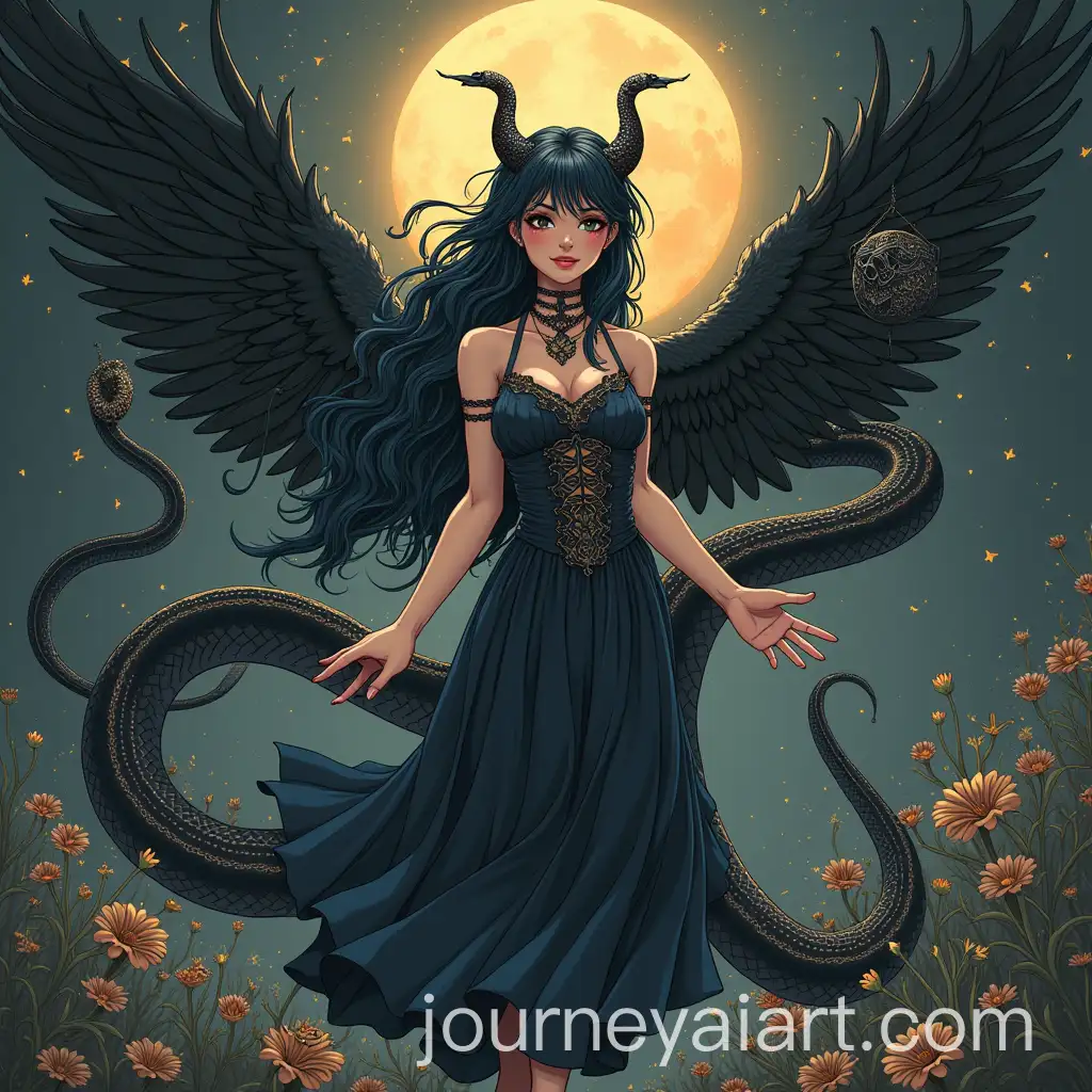 Mystic-Anime-Style-Angel-with-Gothic-Snake-New-Year-Theme