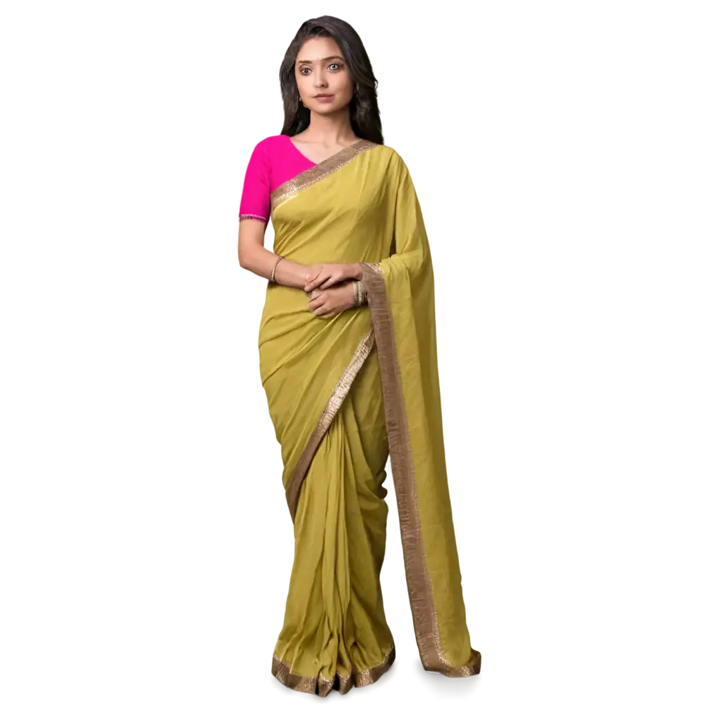 A beautiful girl wearing semi crape saree