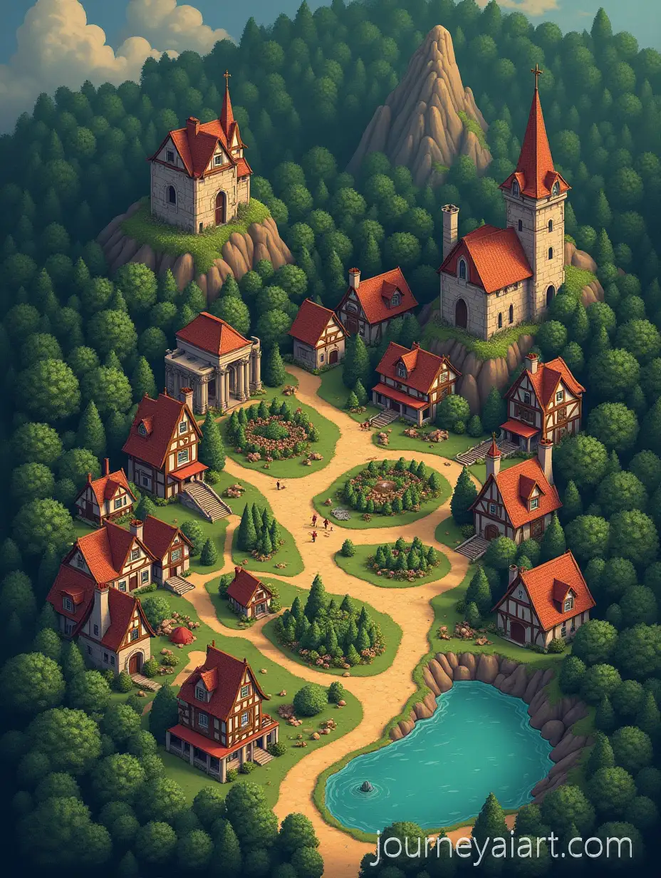Fantasy-Medieval-Village-Map-with-Castle-Forest-Dungeon-and-Mountain-Cave