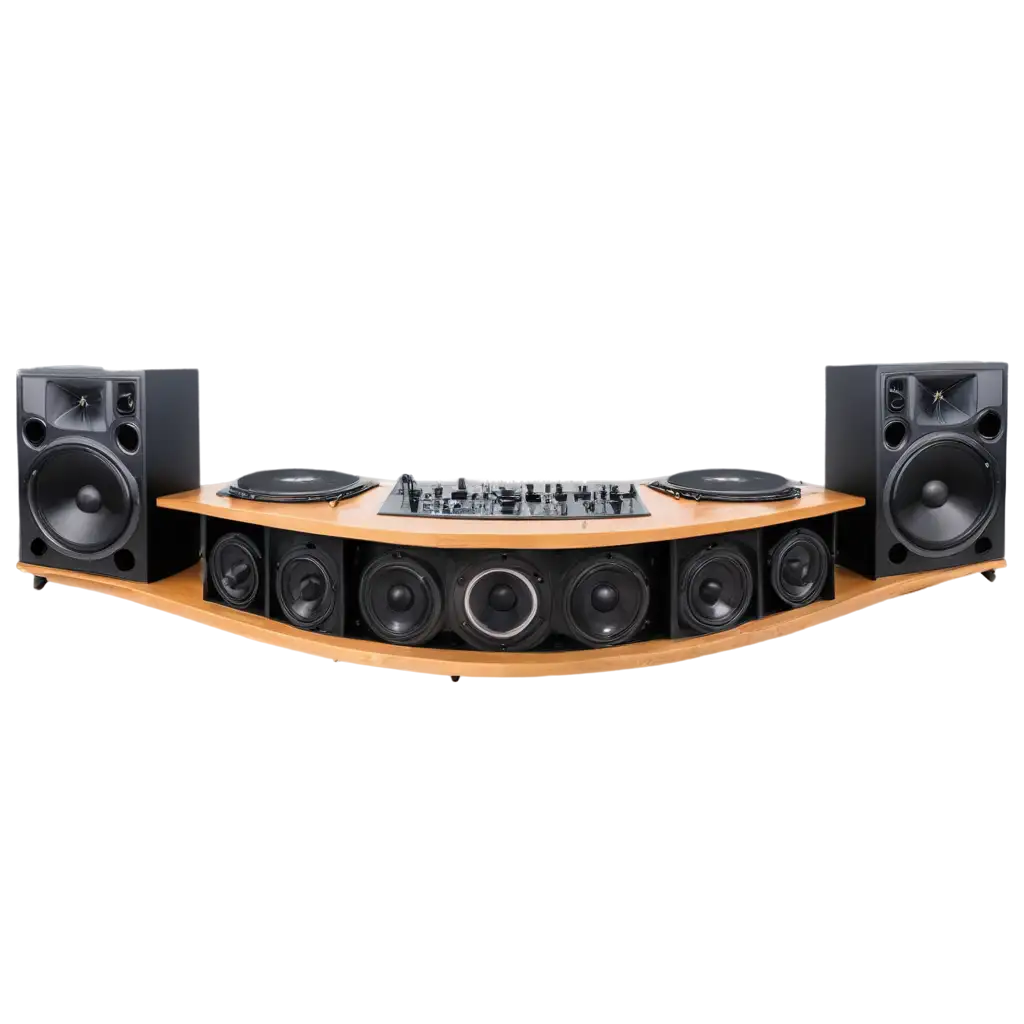 Dynamic-DJ-Table-with-Curved-Speakers-Enhancing-Creative-PNG-Image-Quality