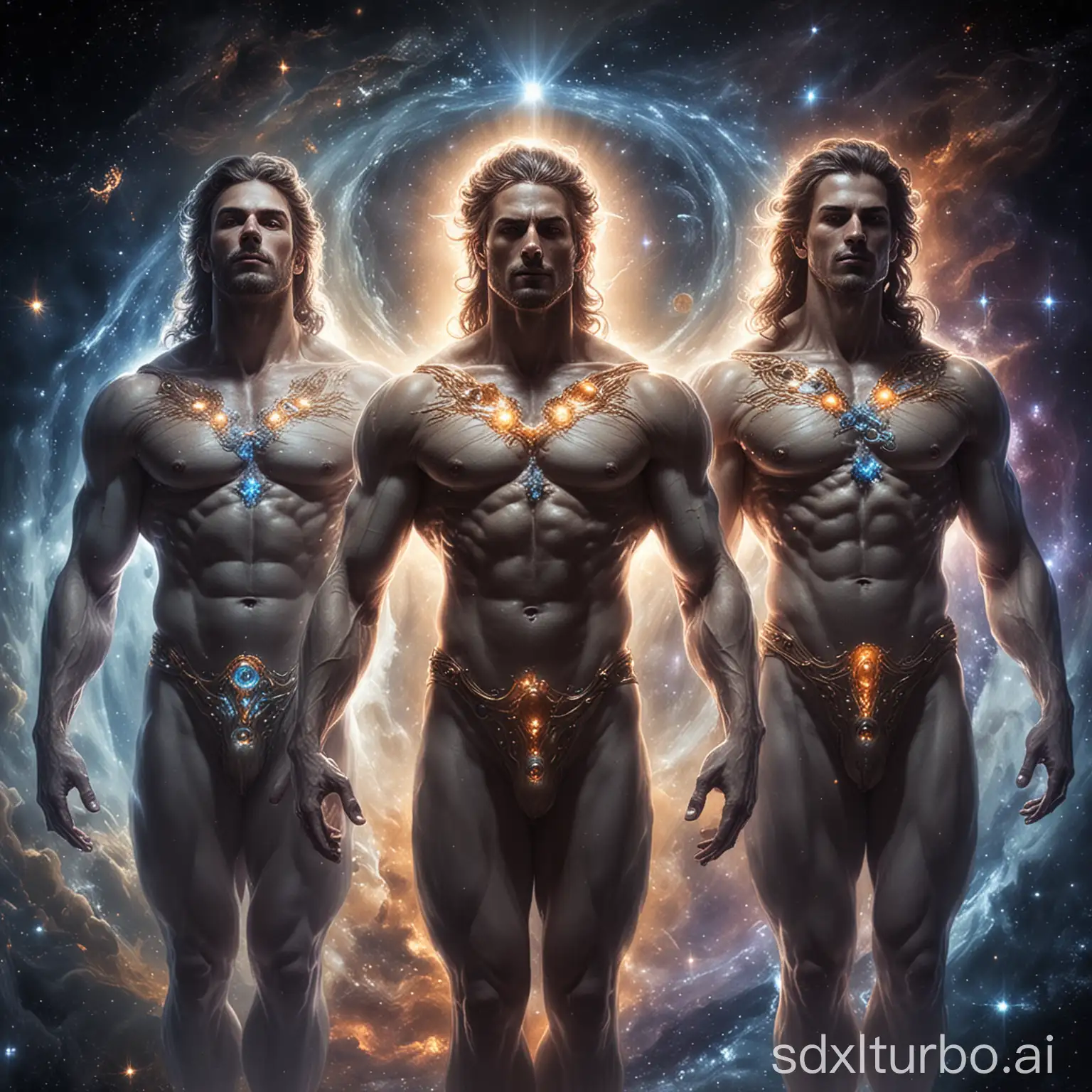 Three-Male-Divine-Entities-in-Cosmic-Space