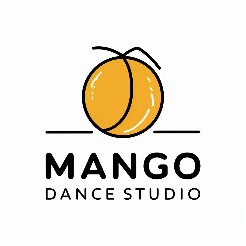 LOGO-Design-For-Mango-Dance-Studio-Minimalistic-Symbol-of-Dance-and-Mango-in-Street-Dance-Theme