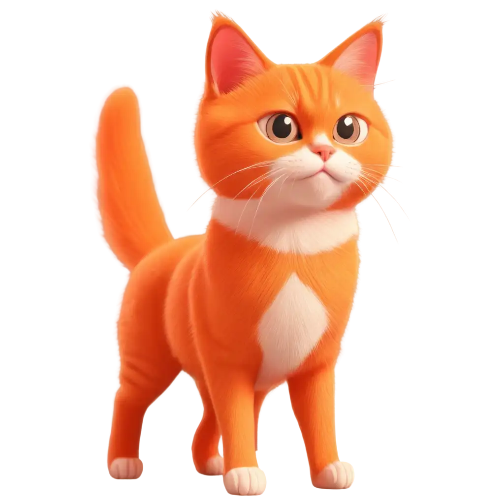 Orange cat. Cartoon style. Super cute