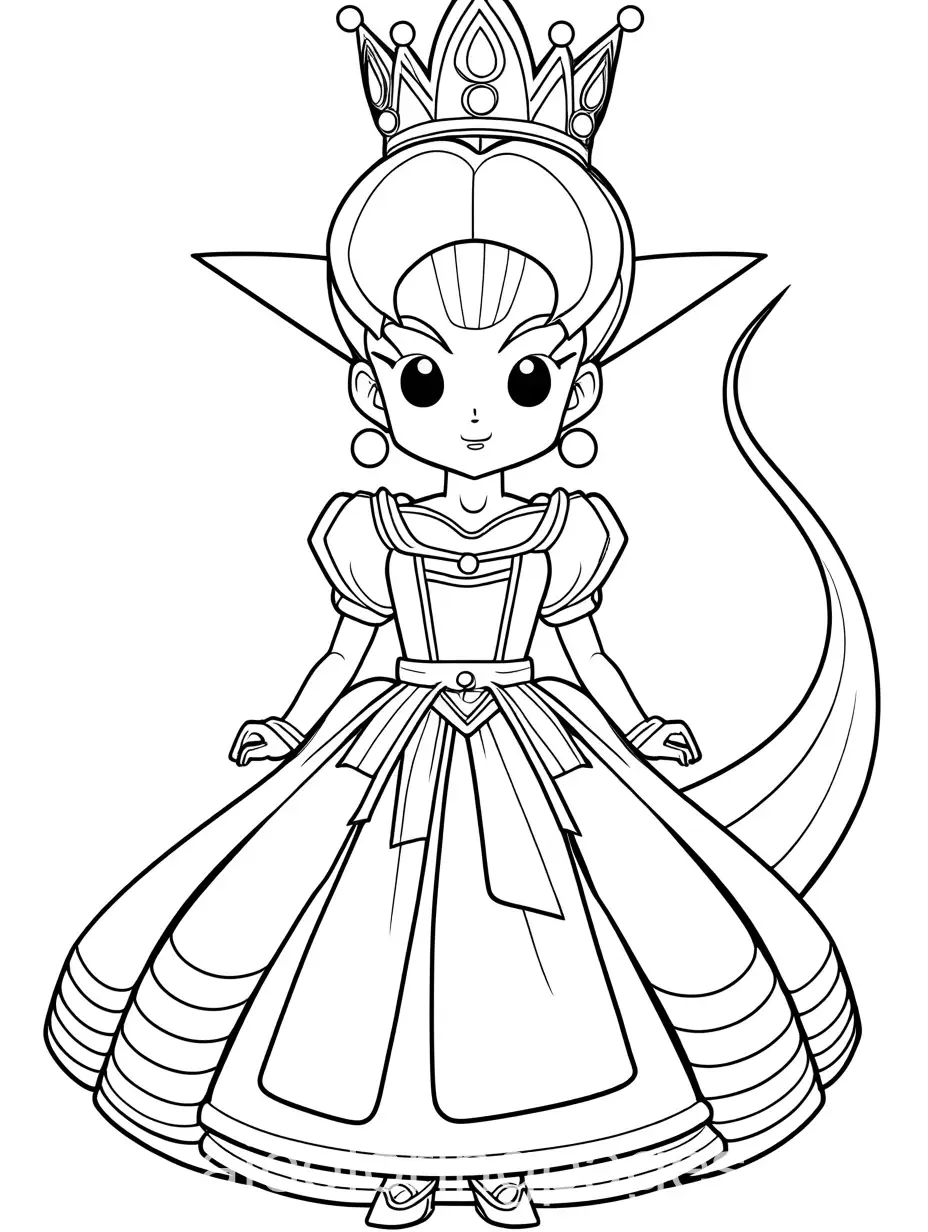 Goku-as-a-Princess-Coloring-Page-Dragon-Ball-Meets-Royalty