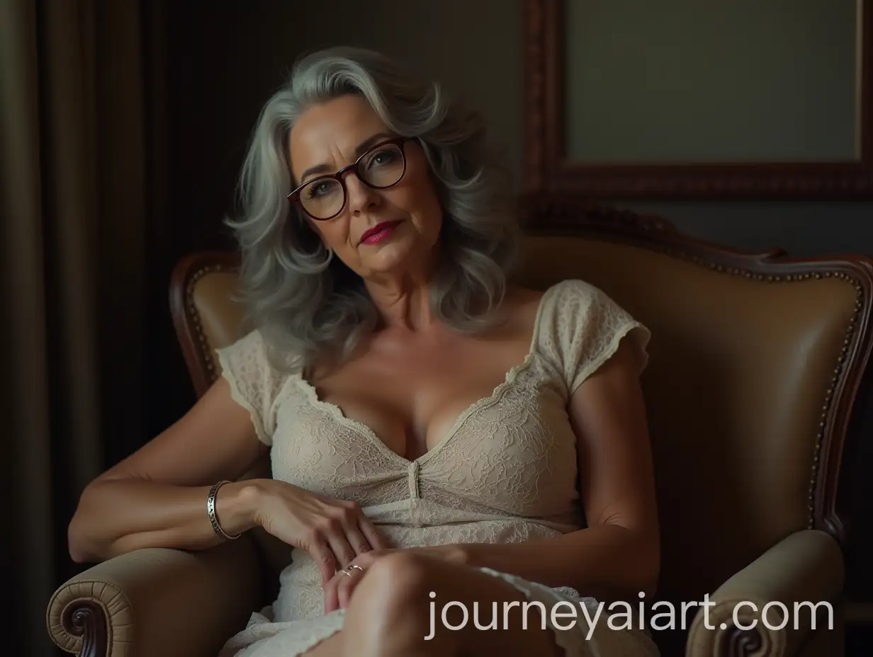 Elegant-60YearOld-Woman-in-Lace-Dress-with-Romantic-Atmosphere