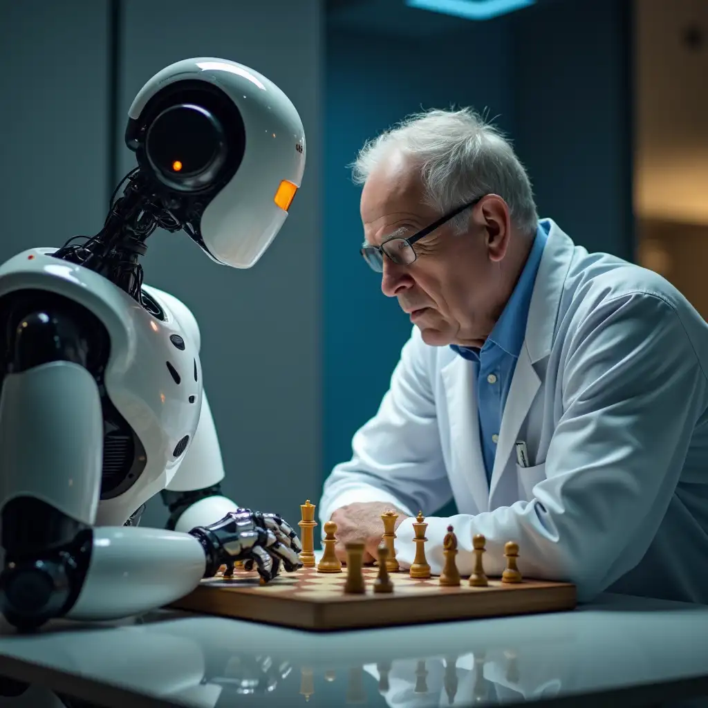 Human Medic Playing Chess with Robot