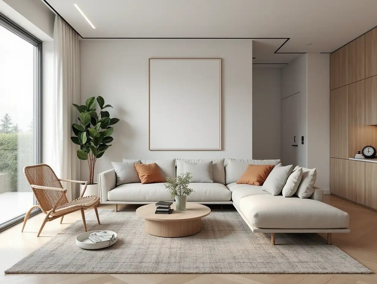 Scandinavian interior design of modern living room