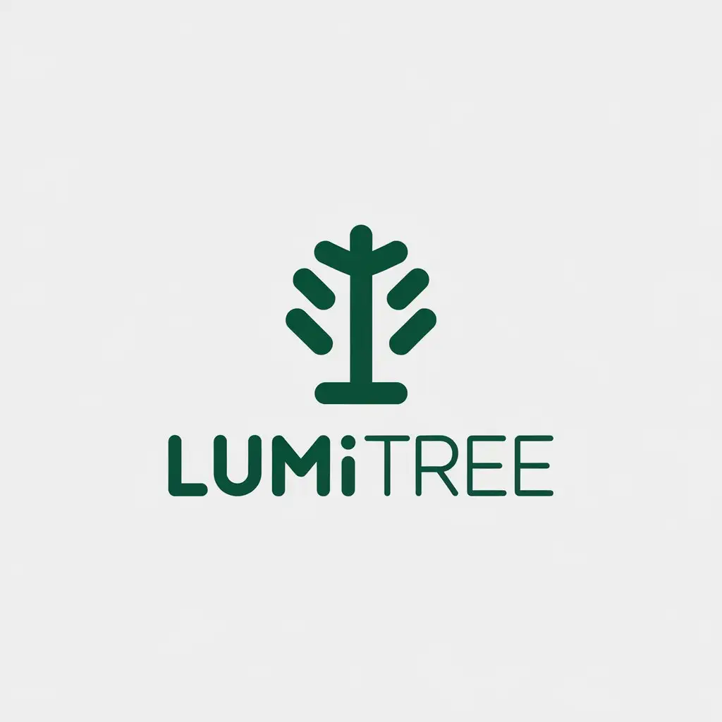 LOGO Design for Lumitree Green Minimalistic Vector with Source Han Sans Font and Clear Background