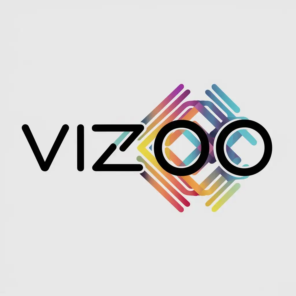 a logo design,with the text "Viz0o", main symbol:Interference of different colors,complex,be used in Technology industry,clear background