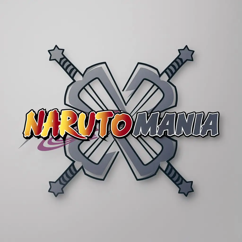 a logo design,with the text "Narutomania", main symbol:shuriken,Moderate,be used in Entertainment industry,clear background