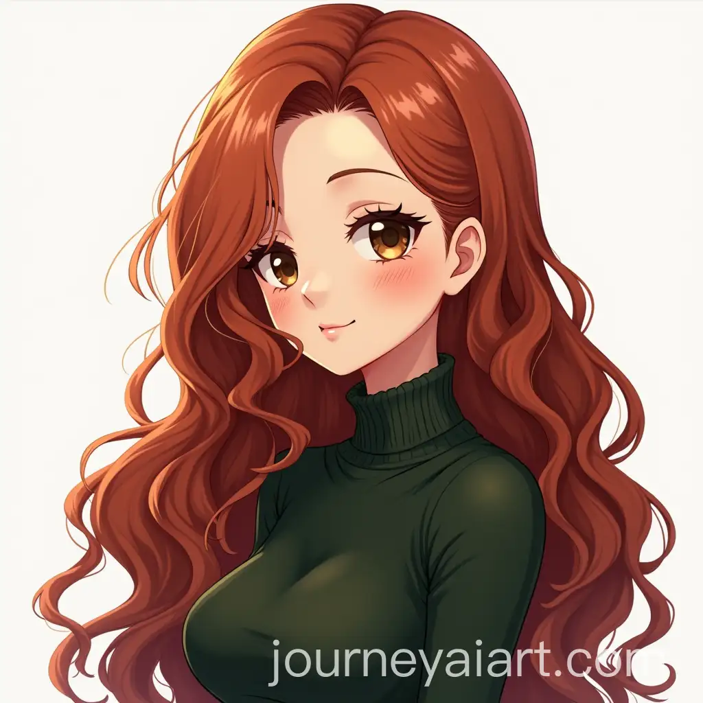 Elegant-Anime-Character-with-Red-Hair-and-Dark-Green-Knitwear