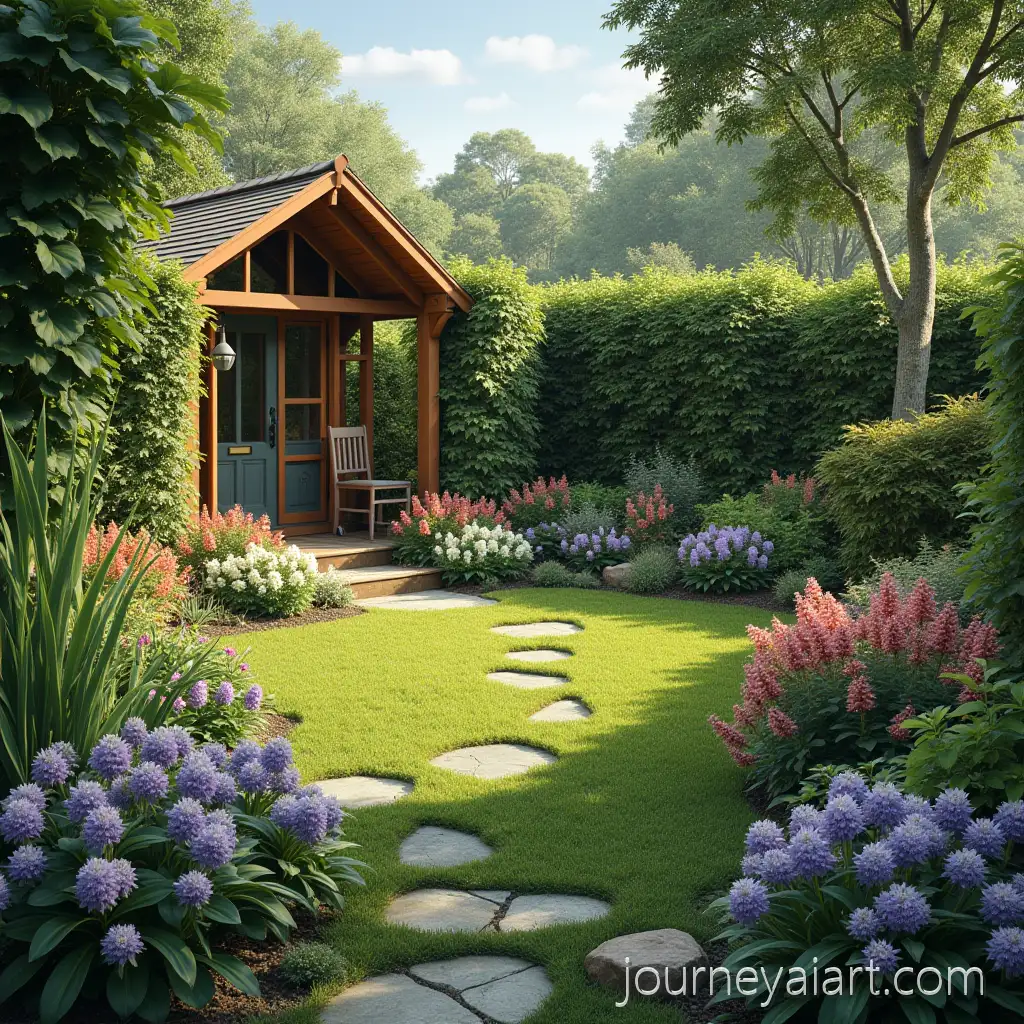 Lush-Vibrant-Garden-with-Flowers-Trees-and-Pathways
