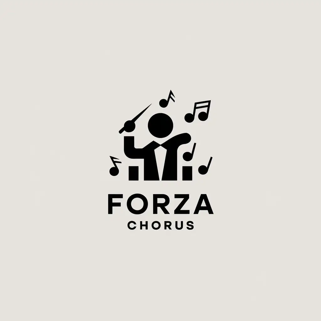 LOGO-Design-for-Forza-Chorus-Minimalist-Conductor-Baton-with-Music-Notes