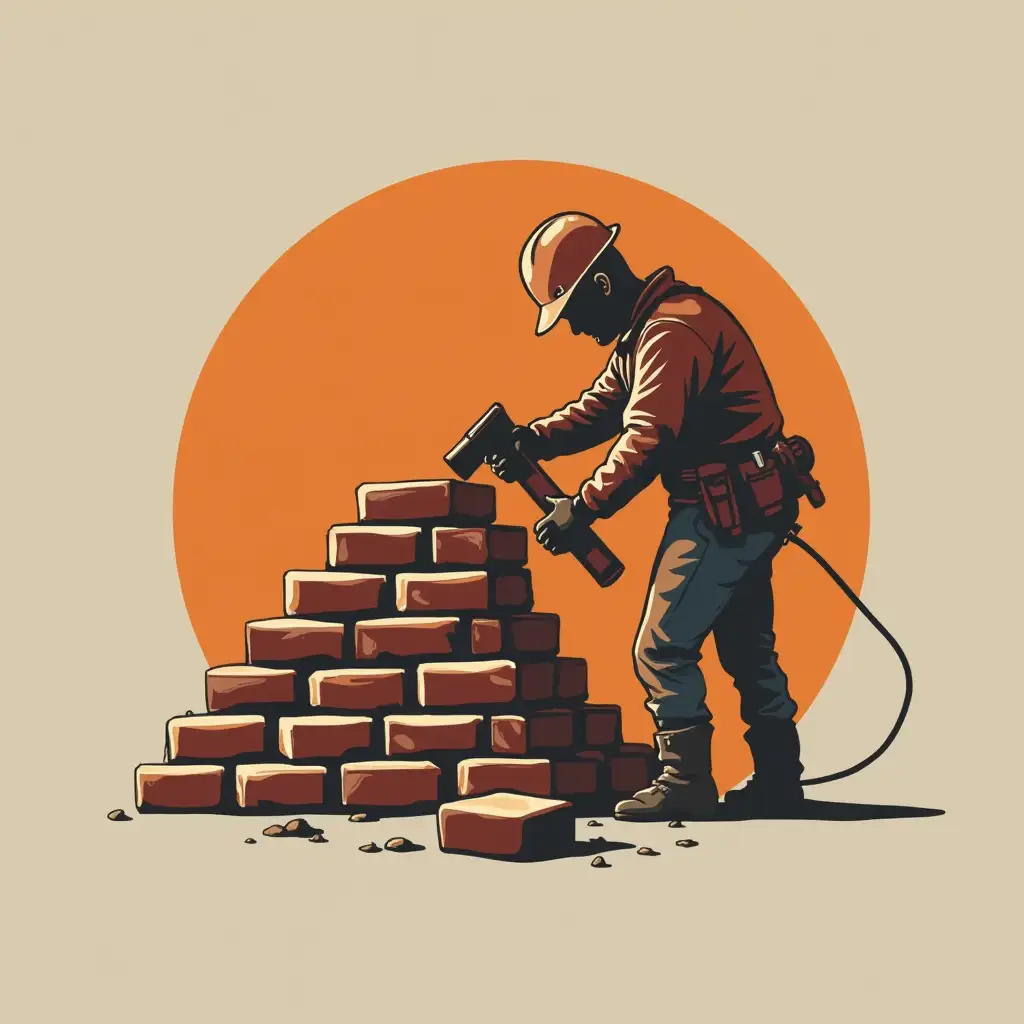 Generate a logo about a brickwork company . The name of the company is City BricklayernI would like a logo with bricks