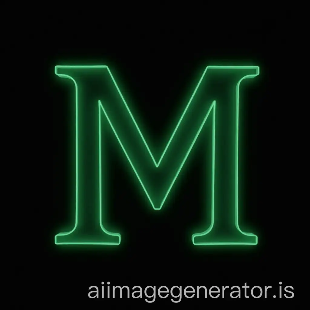 Letter-M-with-Black-and-Green-Background-in-HighResolution-4K