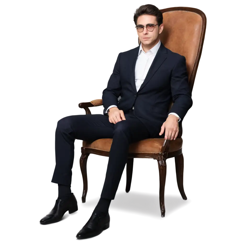 Elegant-PNG-Image-of-a-Wealthy-Businessman-in-a-Suit-Sitting-Comfortably