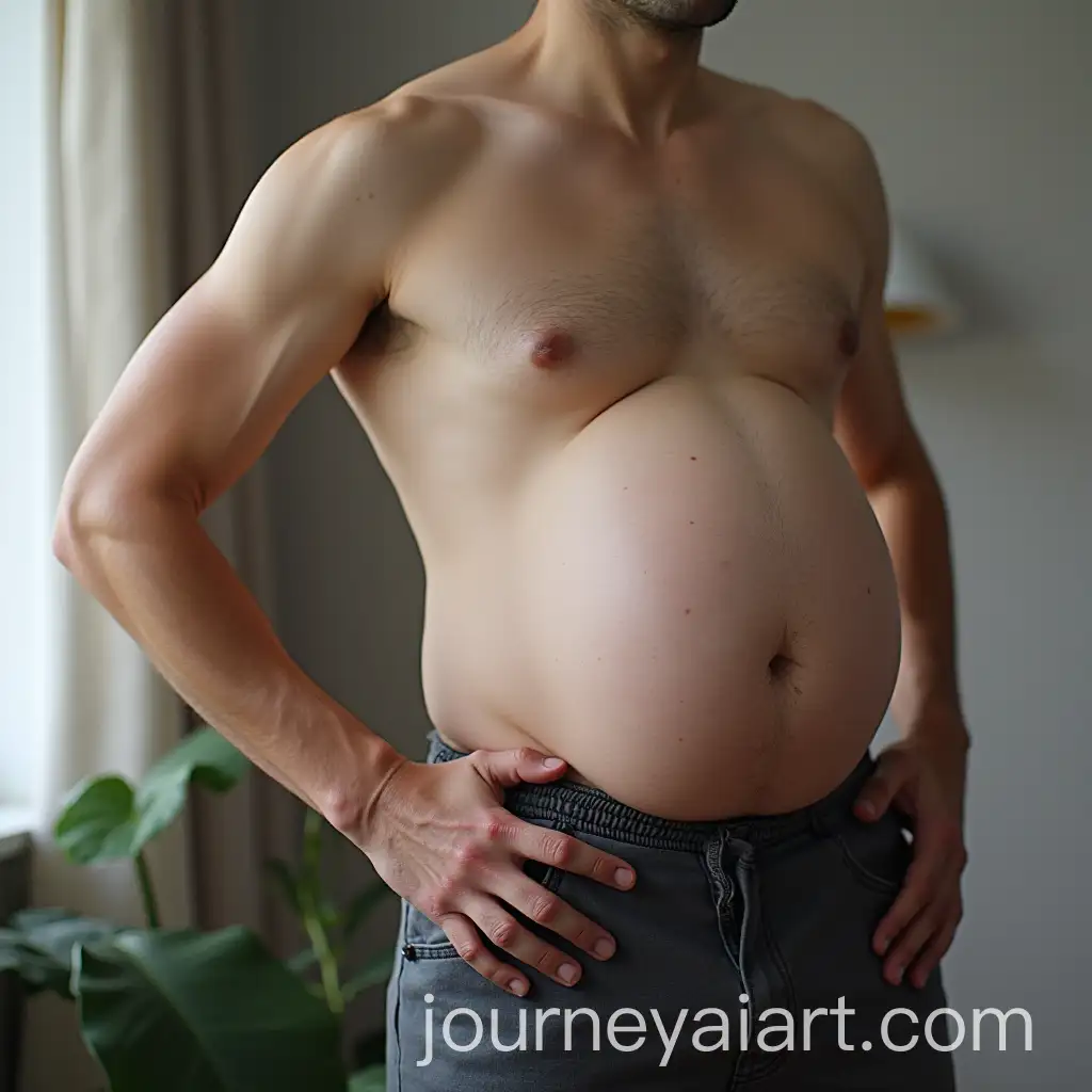 Belly-Growing-Bald-Men-in-a-Surreal-Artistic-Scene