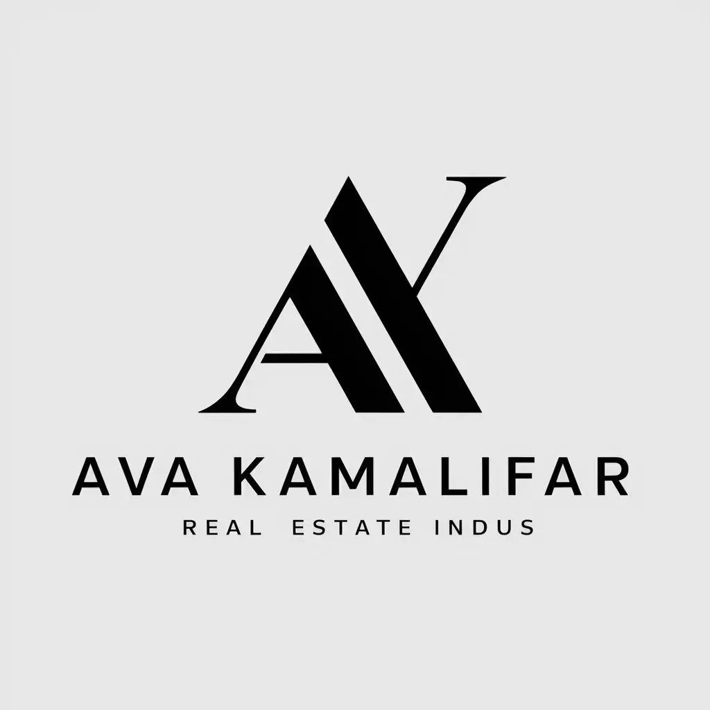 LOGO Design for Ava Kamalifar Modern AK Symbol in Real Estate Industry