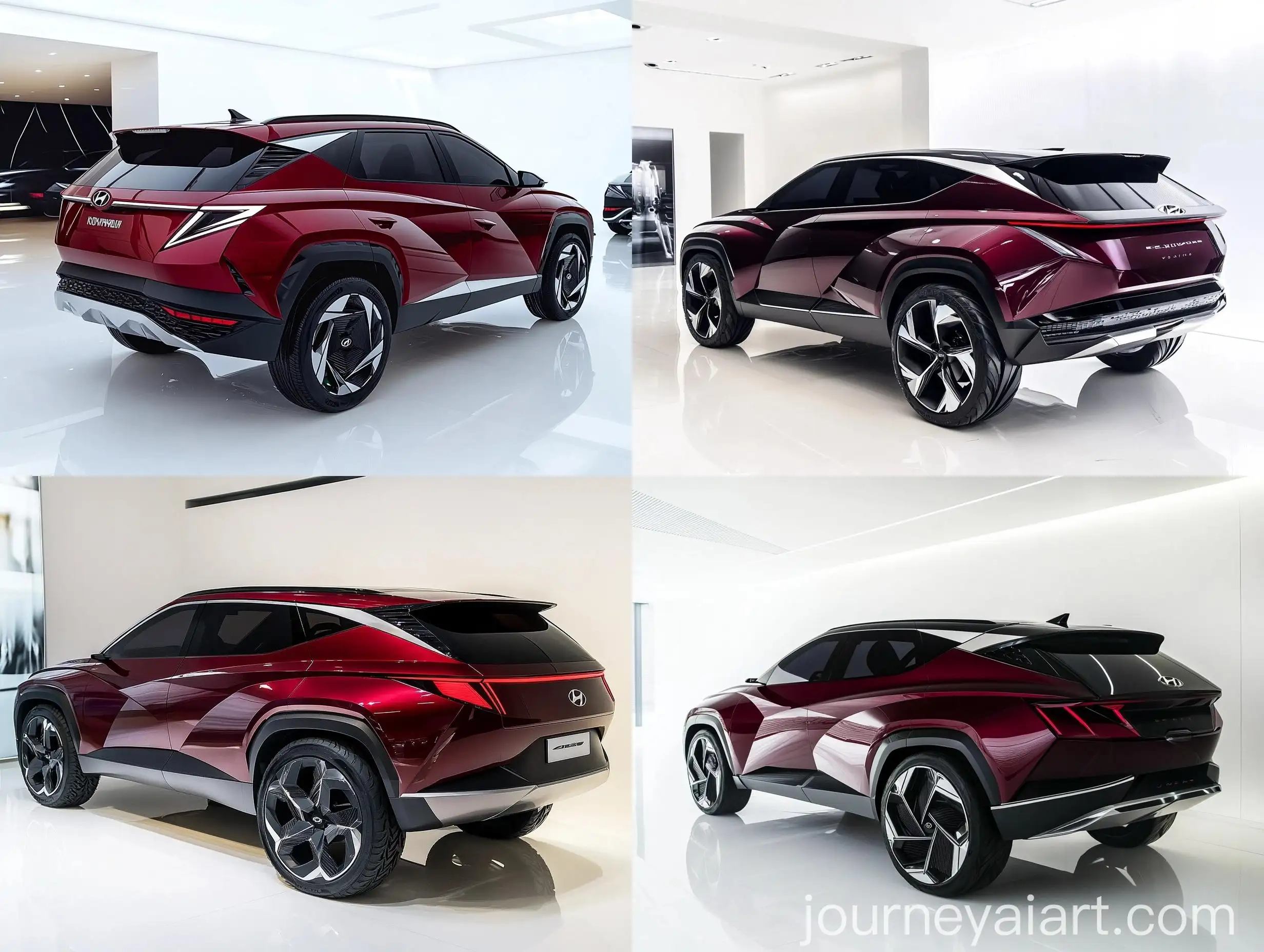 2025-Hyundai-SUV-Red-Maroon-with-Black-Details-in-Cinematic-Showroom