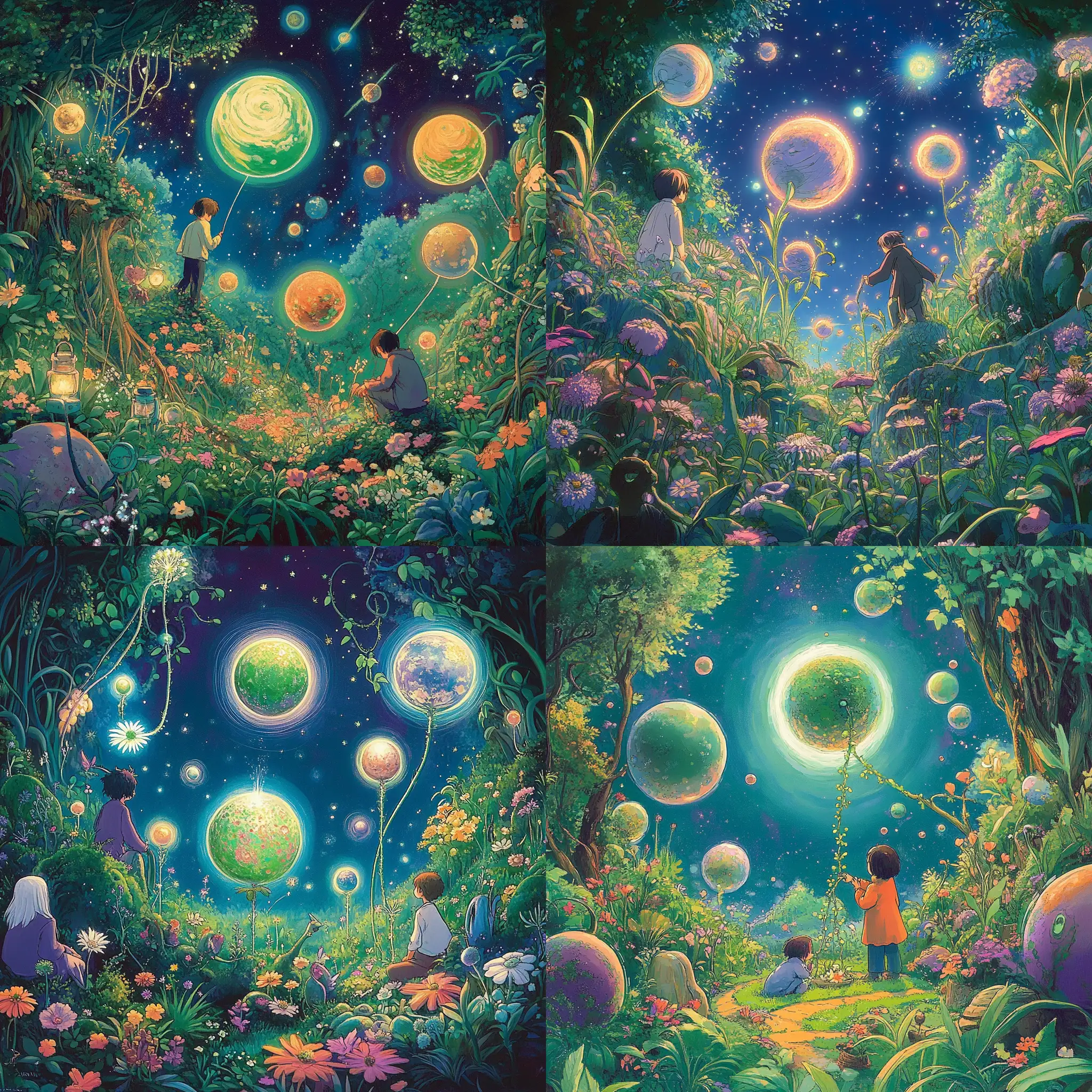 Whimsical-Characters-Cultivating-Magical-Planets-in-a-Lush-Garden