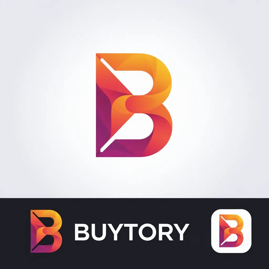 LOGO Design for Buytory Modern Bold B Lettermark with Vibrant Colors on White Background