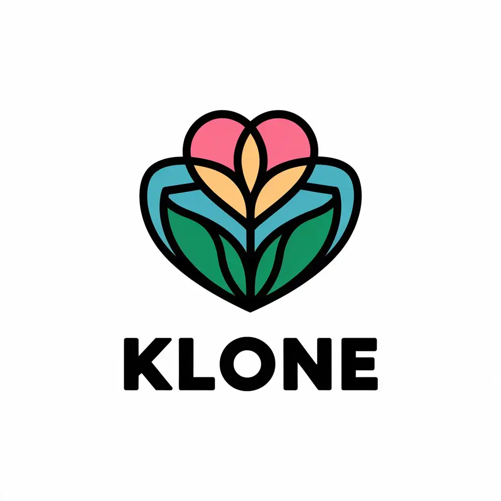 LOGO Design For Klone Romantic Flower Symbol on Clear Background