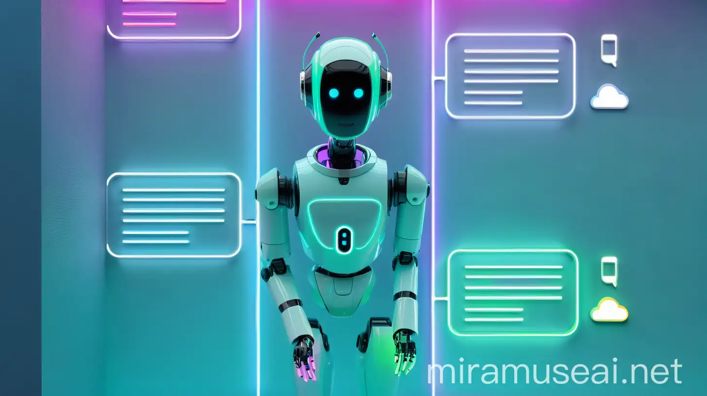 Colorful Neon Chatbot Background for Landing Page