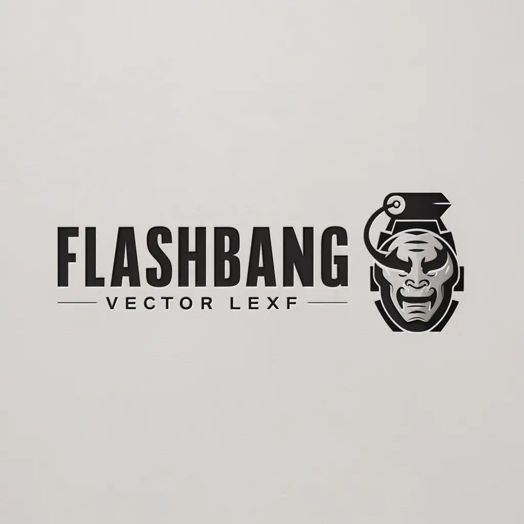 LOGO Design for FlashBang Vector Flash Bang and Oni Mask Symbol with Clear Background for Retail Industry