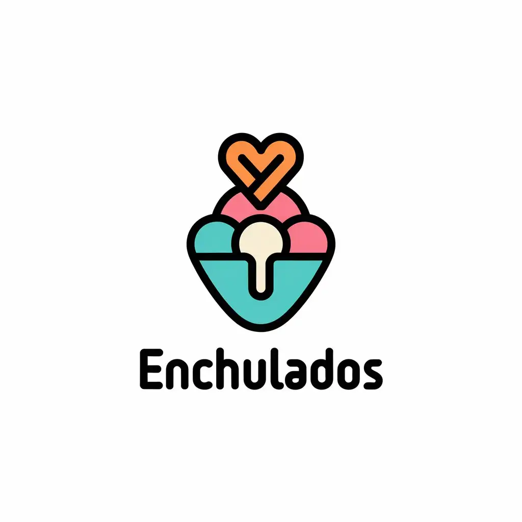 LOGO-Design-for-Enchulados-Ice-Cream-with-Churro-Heart-Modern-and-Clear-Background