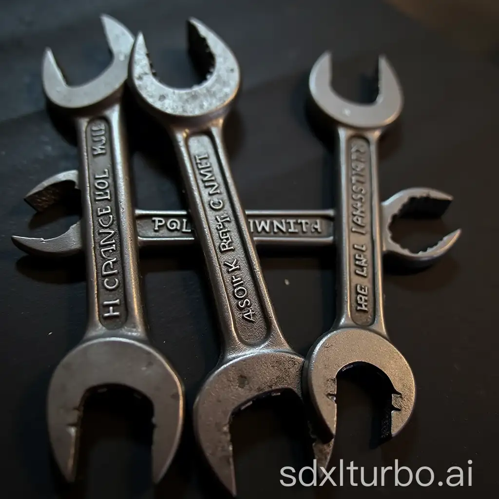 Closeup-of-a-Wrench-with-Metal-Texture-and-Glowing-Reflections