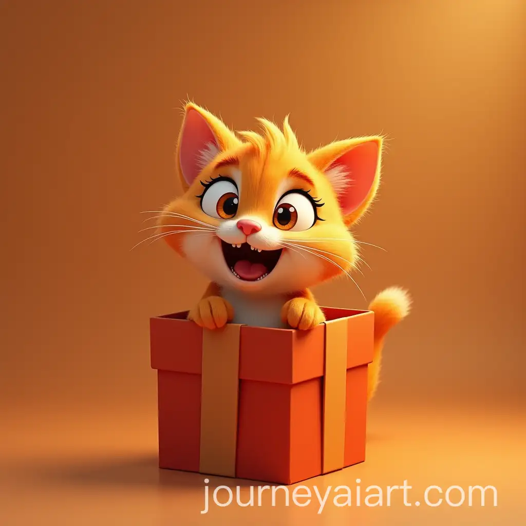 Orange-Cat-Inside-a-Gift-Box-in-Disney-Style-3D-Cartoon