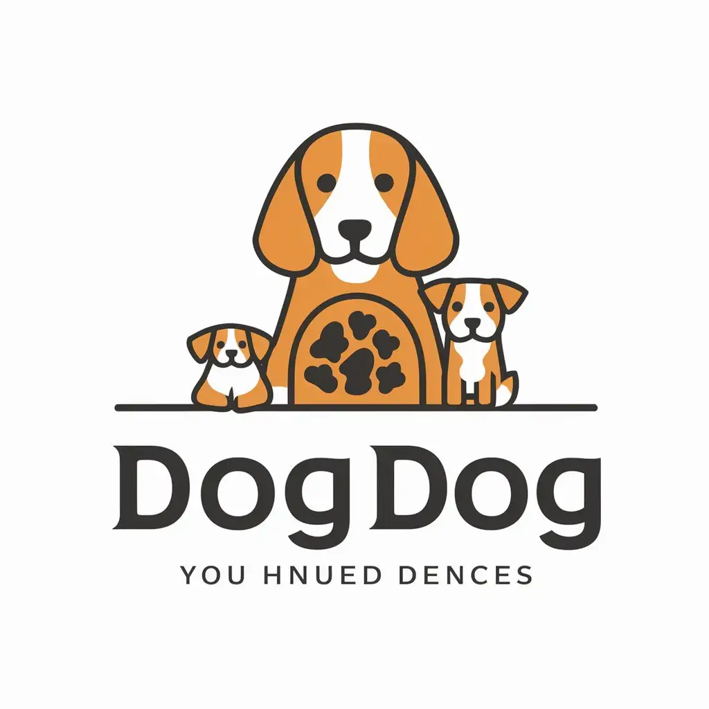 a vector logo design,with the text "dogdog", main symbol:Dog mom, little dog, dog food,Moderate,be used in Animals Pets industry,clear background