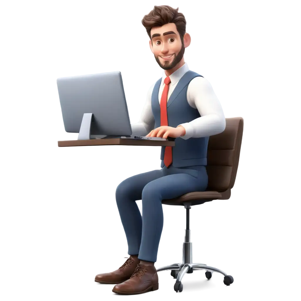 3D-PNG-Illustration-of-a-Handsome-Accountant-Engaging-with-Clients-for-Enhanced-Customer-Support