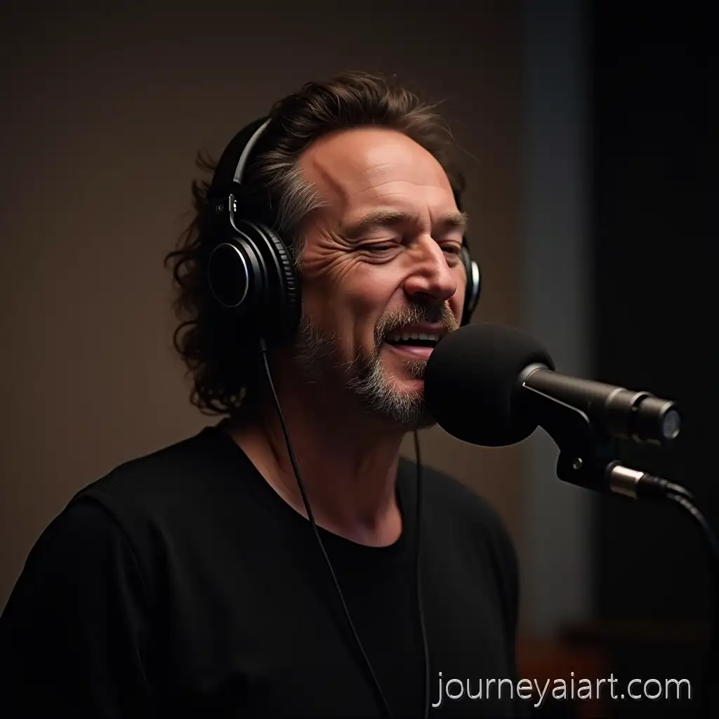 Bono-from-U2-Singing-in-Music-Studio-with-Earphones-Commercial-Style-PortraitBono-singing-in-studio